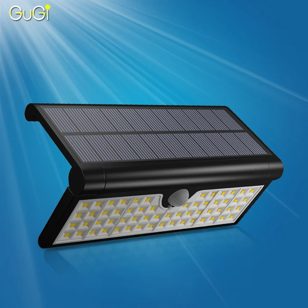 

GUGI Fold Solar Light Outdoor Wall Lamp With PIR Sensor Bright LEDs Larger Panel Adjustable Angle Good For Garden Porch Fence