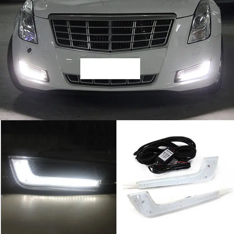 

2pcs White LED Daytime Running Light DRL Driving lamp for Cadillac XTS 2014-2017