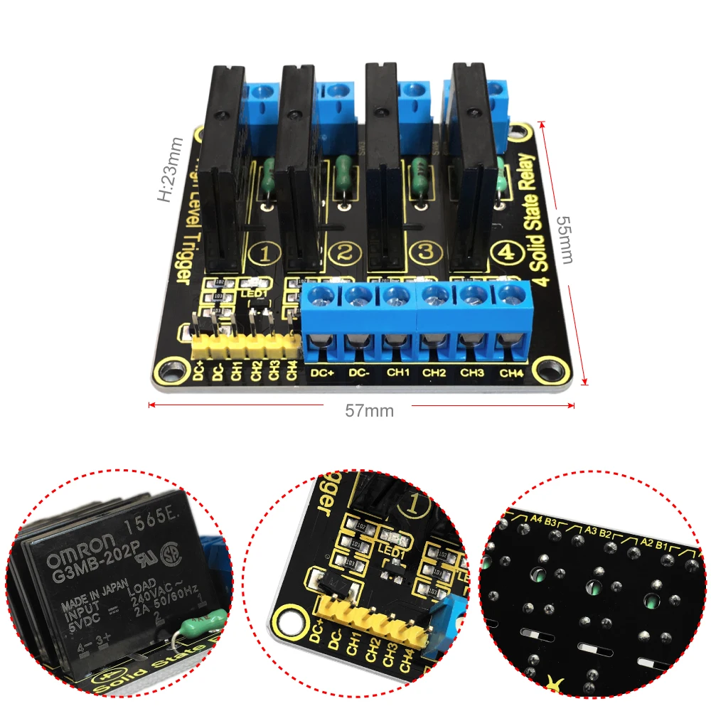 Keyestudio четырехканальный твердотельный модуль реле для Arduino