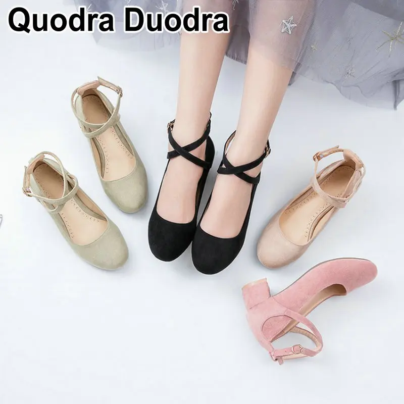 

2019 new fashion Mary Jane shoes Dancing Women's Pumps With High Heels Women Buckle Strap Comfortable Casual shoes Big Size 43