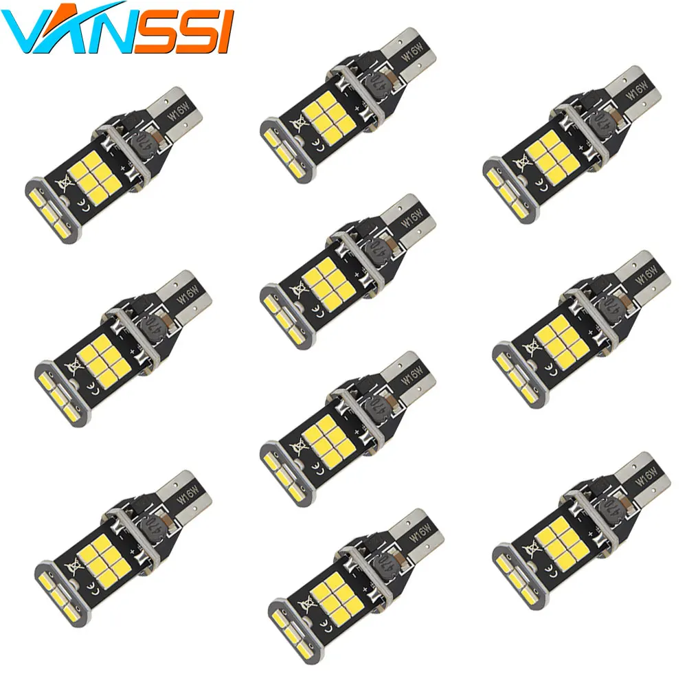 

10x 921 912 T15 T16 W16W WY16W LED Bulbs 15SMD CANBUS Error Free Car Backup Reverse Signal Light Bulbs Super Bright White Amber