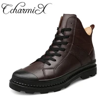 CcharmiX/мужские зимние ботинки из натуральной коровьей кожи; мужские военные теплые ботинки на шнуровке с мехом; повседневная мужская обувь; мужские ботинки ручной работы