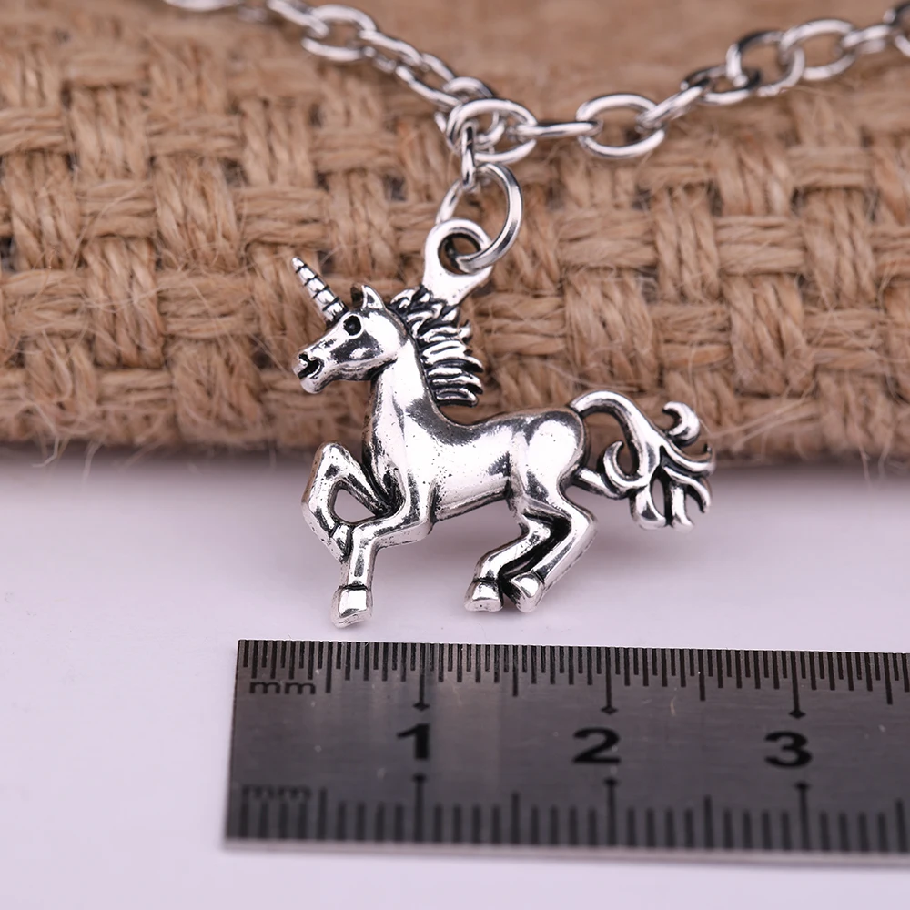 Silver Plated Fashion Thick Charm & Wheat Chain Bracelet Trendy Men Bracelets Bangle Horse Pendants Women Jewelry