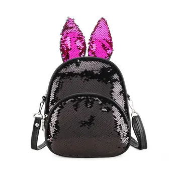 

Shining Sequin Rabbit Ear shoulder bag Women Sac a Main Mini Travel Backbag Leisure School Bag for Teenage Girl Bolsa Feminina