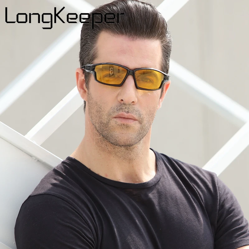 LongKeeper для мужчин UV400 очки Ночное Видение солнцезащитные для женщин модные Винтаж ветрозащитный Finshing с логотипом 1002