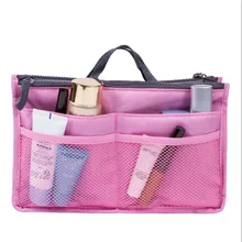 2016 Women Makeup Organizer Bag Handbag Purse Large liner Travel Insert Lady Casual Cosmetic Bag Travelling Bag Multifunction