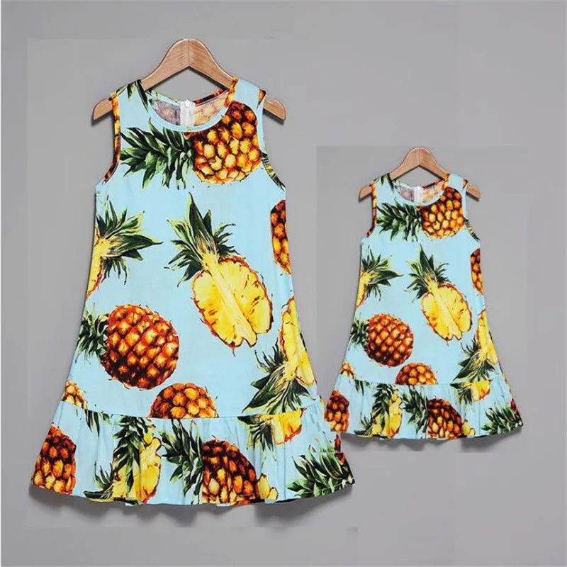 Lemon-Mother-and-Daughter-Dresses-Family-Look-Sleeveless-Mommy-and-Me-Clothes-Mom-Mum-and-Baby (3)