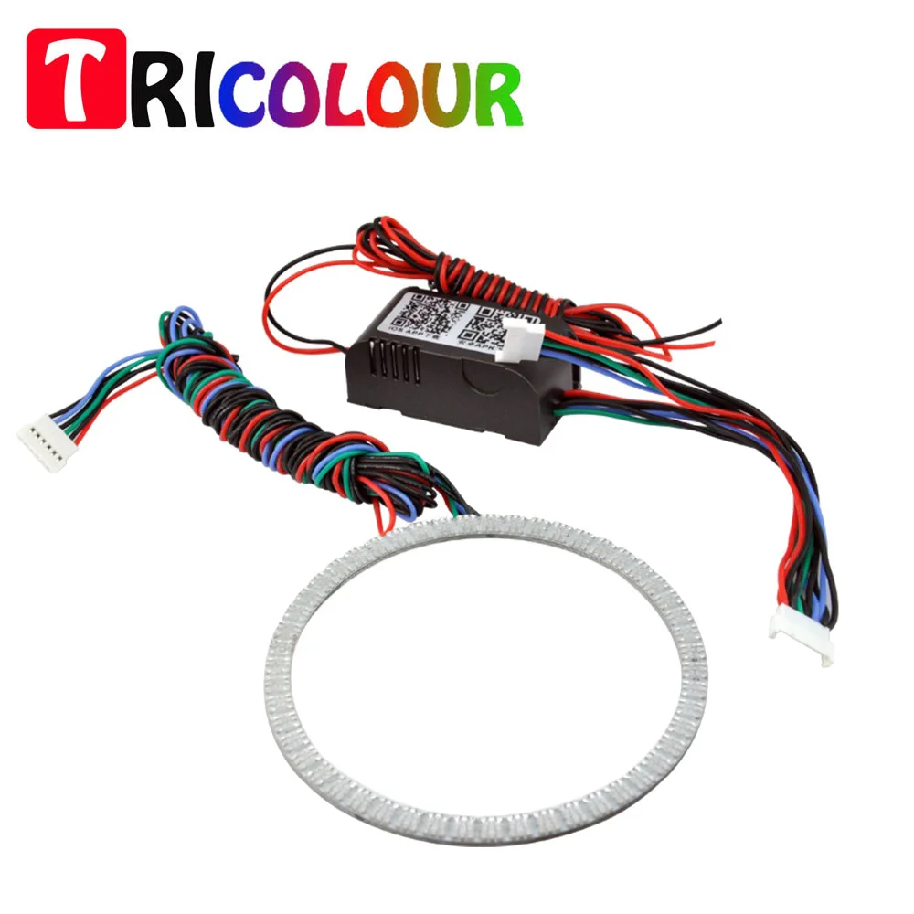 

TRICOLOUR Water proof 100mm 51smd 5050 LED RGB Angel Eyes kit wifi Controller 50mm 70mm 90mm 110mm high quality DC12V #LN54