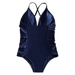 Цельный купальник с открытой спиной wimwear женский сексуальный купальный костюм Купальники Ruched боковой цельный купальник