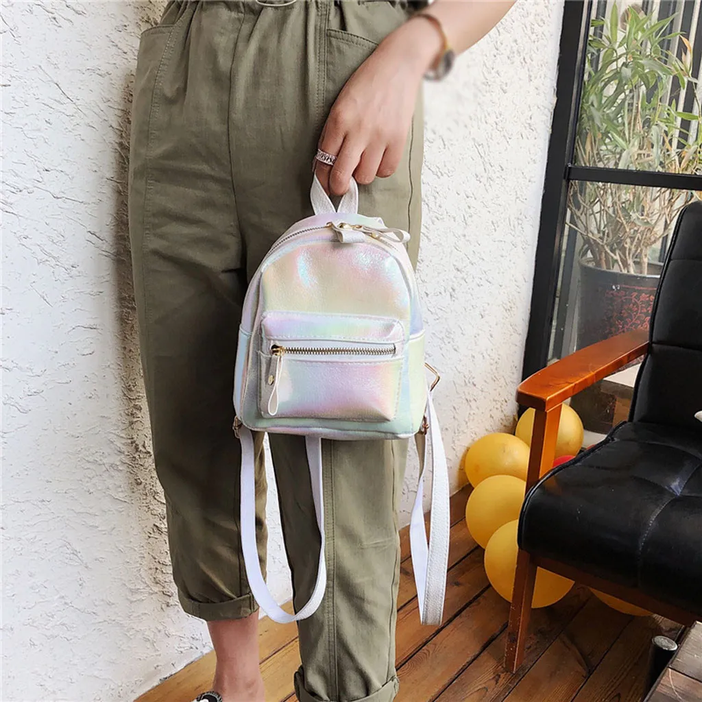 

2019 Mini Sweet College Backpack Women Korean Style PU Leather Shoulder Bag For Girl Candy Color Small Backpack Female Bag