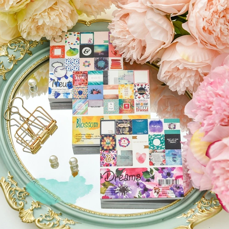 

60pcs/Pack 4*4inch Bloom Song Neutrals Dreams Vellum Paper for Scrapbooking DIY Happy Planner Card Making Journal Project
