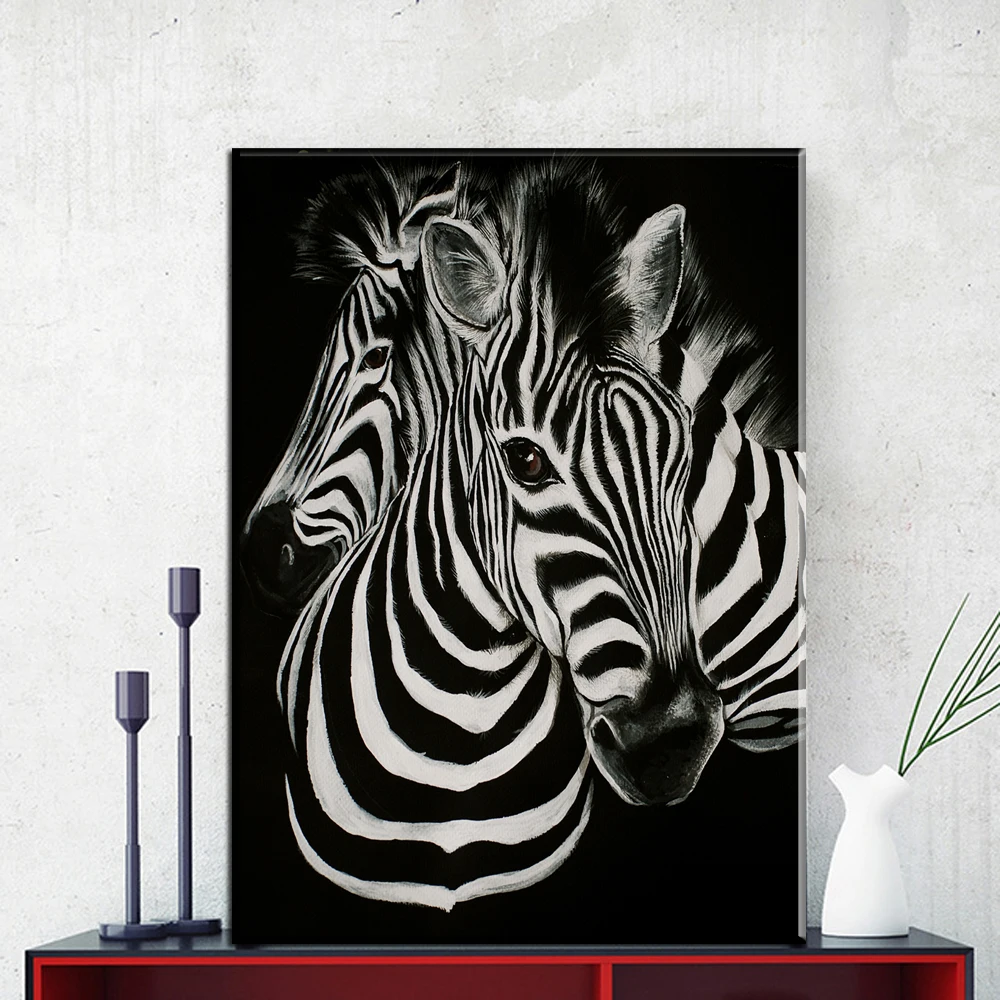 Buy ZZ1845 black and white zebra canvas art modern