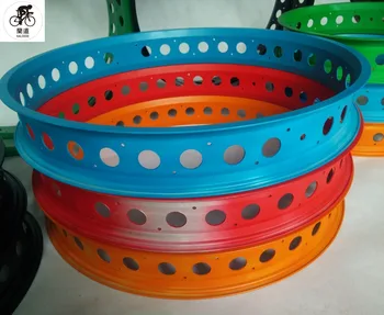 

Kalosse aluminum alloy Bicycle rim DIY colors 80mm 26*4.0 tires Beach bike rims snow bike wheel 26er