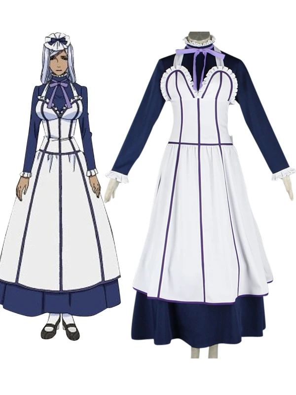 Free Shipping Black Butler Kuroshitsuji Emma Maid Dress Anime Cosplay Costume
