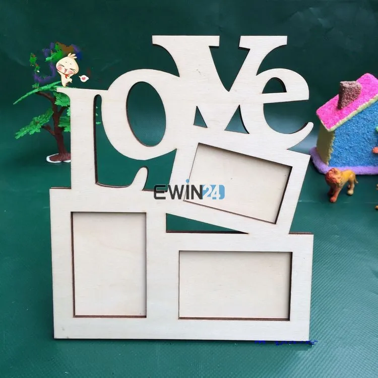 1 X Photo Frame Creative Love Words Wood Picture Frame For Family Free
