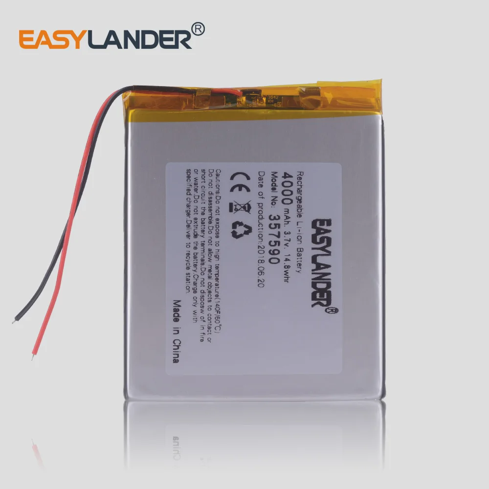

High capacity 357590 4000mAh 3.7V Rechargeable Li-Polymer battery For 7" Digma Hit 3G ht7070mg HT7071MG Hit 4G HT7074ML Tablet
