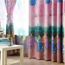 Затемненные шторы принцессы в американском стиле для девочек, занавески на окна в спальню, тюлевые шторы с рисунком для детской комнаты, милые римские шторы