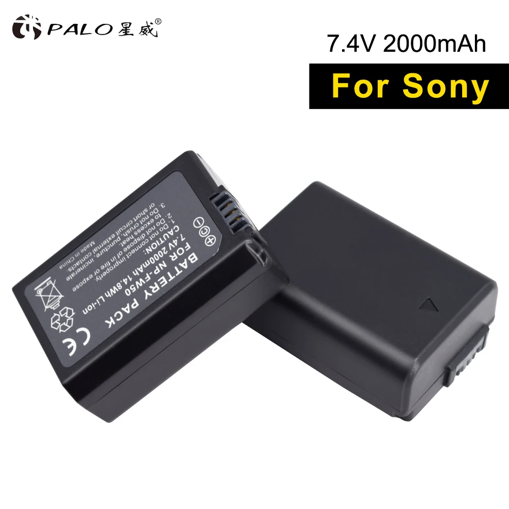PALO NP FW50 battery 2000mAh NP FW50 FW50 digital camera Battery for