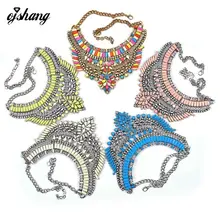 Nuevo Color caliente Mujeres de La Manera 2016 Collar Colgante Collier Femme Bib Declaración Collar Gargantilla de La Vendimia Grande Negro Maxi Crystal