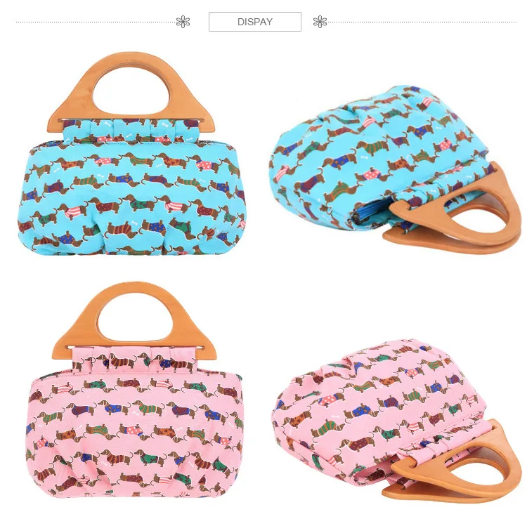 Dachshund Tote Cartoon Sausage Dog Pet Handbag Girl Casual Canvas Shoulder Bag for Women  Shopping Bag (18)