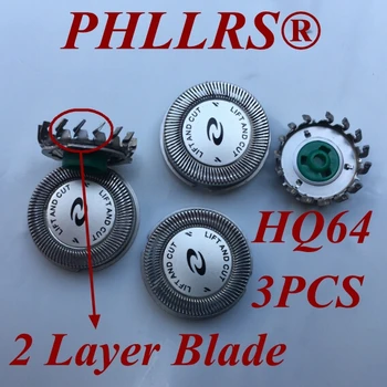 

3PCS 2-Layer HQ64 Replacement head Razor blade for philips Shaver HQ54 HQ7140 PT710 PT715 PT725 PT720 HQ600 HQ5705 HQ5715