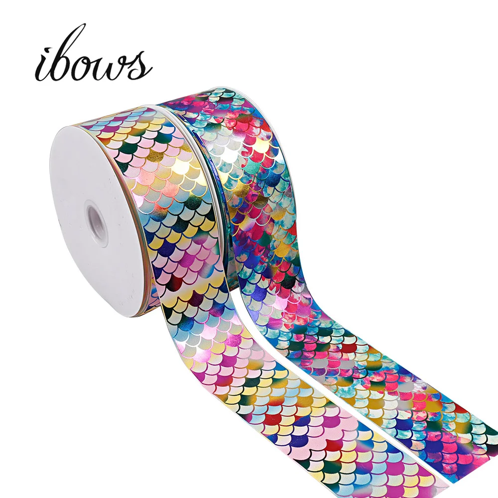 

2Yards 3"(75mm) Mermaid Grosgrain Ribbon Colorful Fish Scale Printed Gift Wrapping Tape DIY Hair Bows Handmade Craft Materials