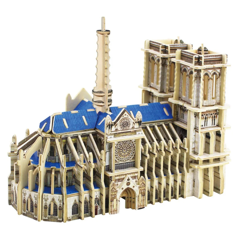 Carboard 3D бумажный строительный пазл модель игрушки Мир сувенир башня Мост Нотр Дам