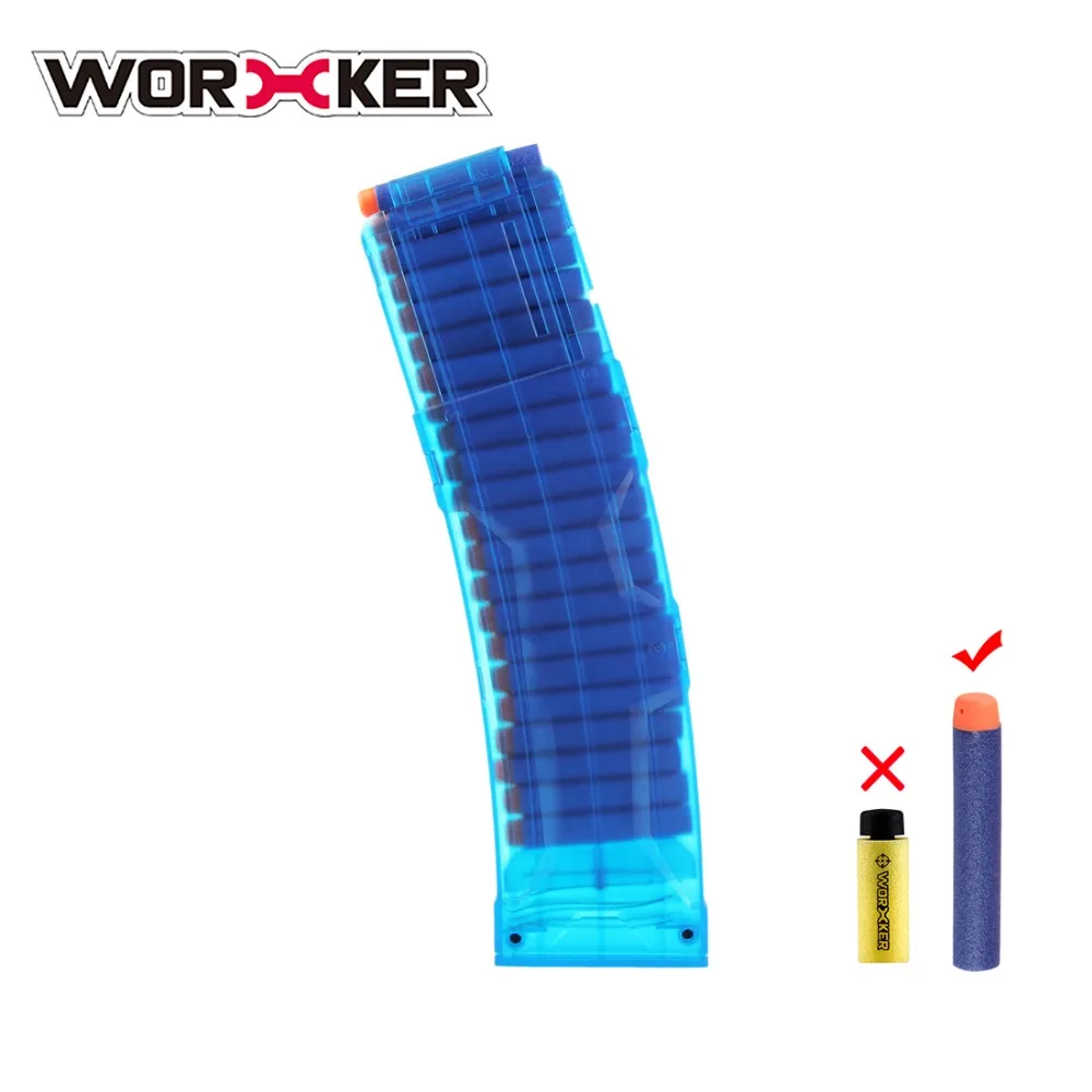 

Worker 22 Round AK Style B Type Bullet Clip Magazine - Transparent Blue Transparent Black