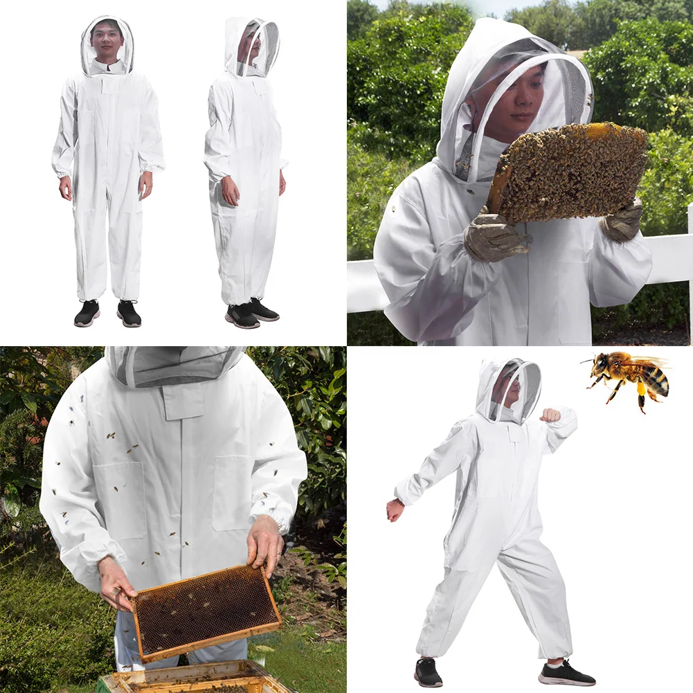 White Chemical Fiber Beekeeping Jacket Suit