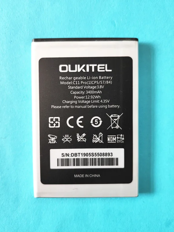 

B-TAIHENG B-TAIHENG Mobile phone C11 Pro (1ICP5/57/) battery OUKITEL C11 Pro battery 3400mAh High capacity 5.5inch MTK6739 3+16G