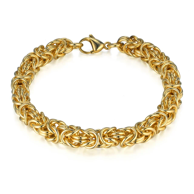 Stainless Steel Chain Link Bracelet For Men Jewelry Whole Mens Stainless Steel Chain Link Bracelet For Men Jewelry Whole Mens Braclets 8mm Gold Color Byzantine