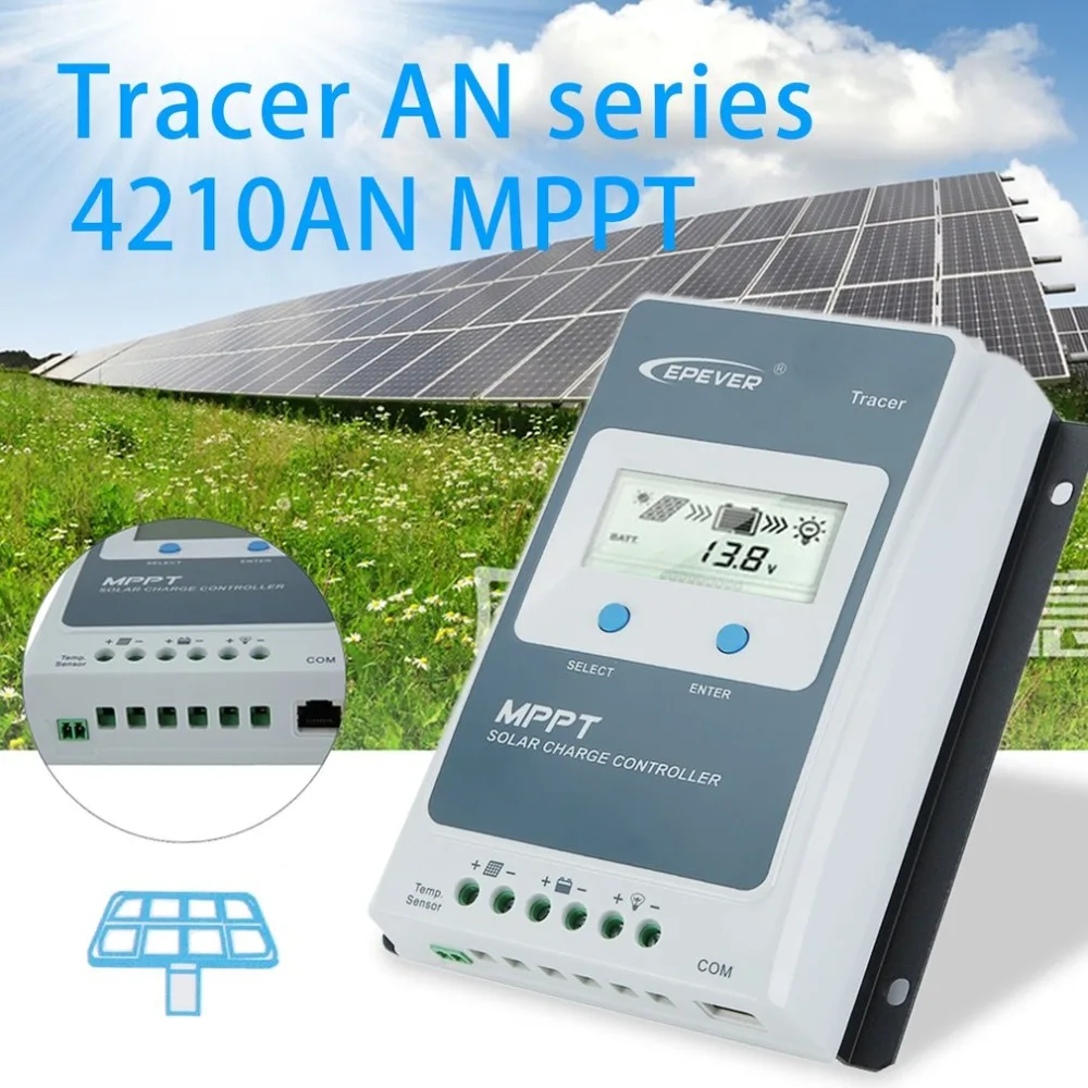 

4210AN MPPT-40A LCD Display 12/24V Auto Solar Panel Solar Controller Tracer For Solar Battery Charging Solar System