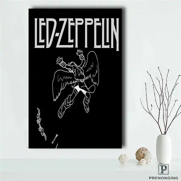 Холст постер из шелковой ткани Led Zeppelin номер плакат/домашний декоративный плакат@ 190418_02 - Цвет: Светло-желтый