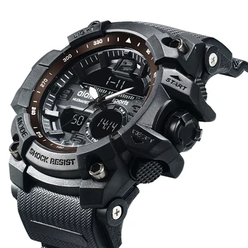

Men Military Watch Waterproof S Shock Digital LED Watches Mens Quartz Multifunction Dual Display Outdoor Sport Watch Men