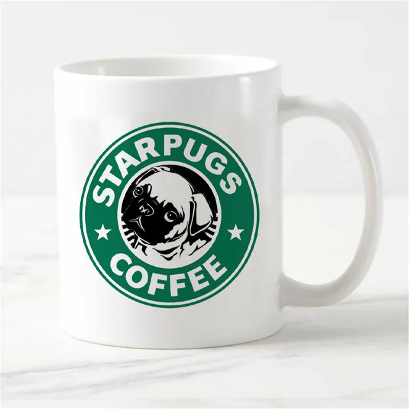 Новинка мопса волшебная кружка зеленый Starpugs Кофе собак Кружки Мода Pugdog чашку Щенок Pet Hipster животного пить подарок xmas 11 унц - Цвет: Прозрачный