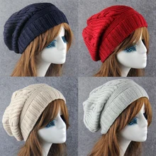 Милые зимние шапки для женщин Skullies Gorros шапка эластичная для женщин мужчин брендовая теплая унисекс однотонная Красная Вязаная Шапка