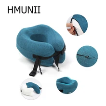 HMUNII u-образные подушки для шеи из пены с эффектом памяти, мягкий медленный отскок, подушка для путешествий, однотонный шейный затылочный медицинский аксессуар для путешествий