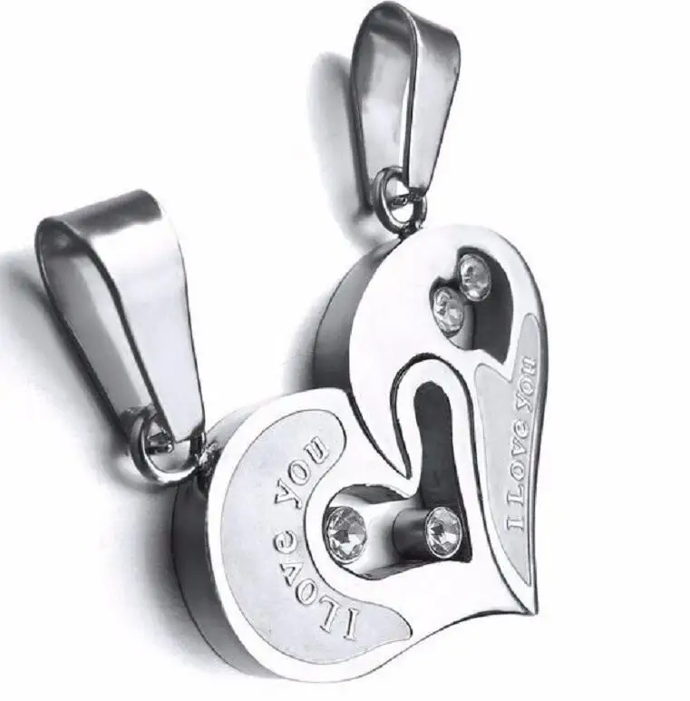 Съемная половина подвеска «любящее сердце» ожерелье s для женщин мужчин любовники Пара Ожерелье дружеский подарок Z5P122 - Окраска металла: 04