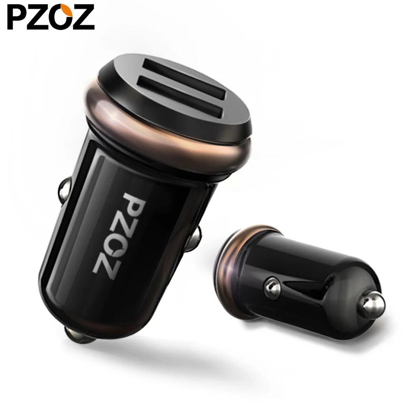 PZOZ USB شاحن سيارة سريعة تهمة 3.1a المزدوج سيارة-شاحن سيارة ميني التصميم 2 ميناء Usb سريع للجوال الهاتف في سيارة