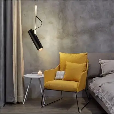 

L Nordic bedroom bedside chandelier Modern minimalist single angle designer long bar bar spotlight Danish small chandelier
