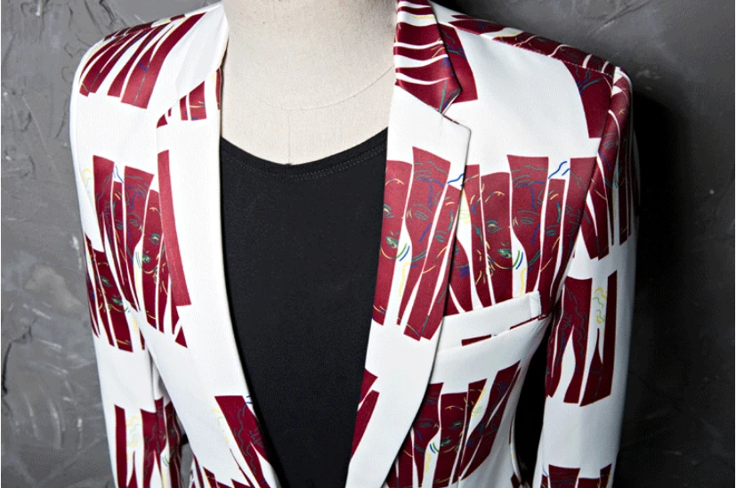 Printing Numérique Impression Blazer Masculino Stade Veste Lonmmy Casual 2018 Pour Mariage Slim Costumes Digital Robe Costume Hommes Fit Terno Le xtdsCrQh