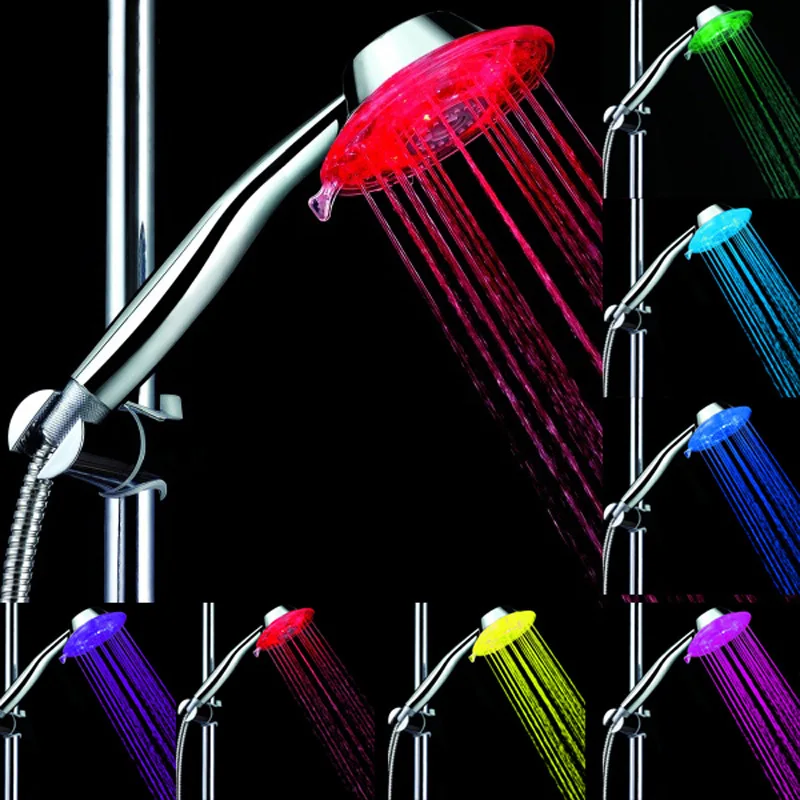 

Household Bathroom Shower LED Colorful Flash Handheld Nozzle Adjustable Supercharged Water Saving Waterfall Shower Head
