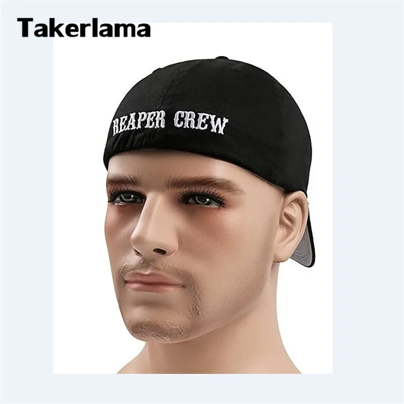 Günstig Takerlama SOA Sons of Anarchy für Reaper Crew Ausgestattet Baseballmütze Gestickter Hut Schwarz