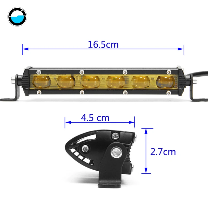6D 7 дюймов 18 Вт Тонкий Мини светодиодный свет бар однорядные рабочие огни бар внедорожный светодиодный рабочий свет дальнего света для грузовика SUV ATV Boad RZR