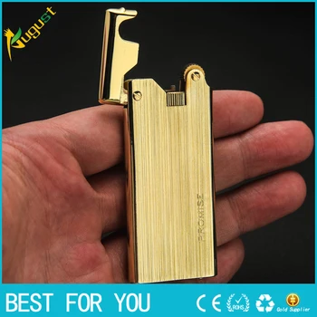 

Navpeak 10pcs /lot Honest brass case gas lighters Metal fire ignition smoking cigarette lighter gadgets for men with gift box