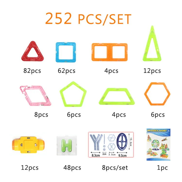 Мини Магнитный дизайнерский 110-252 шт Магнитный конструктор Мини Магнитный дизайнерский s строительные блоки игрушки для детей