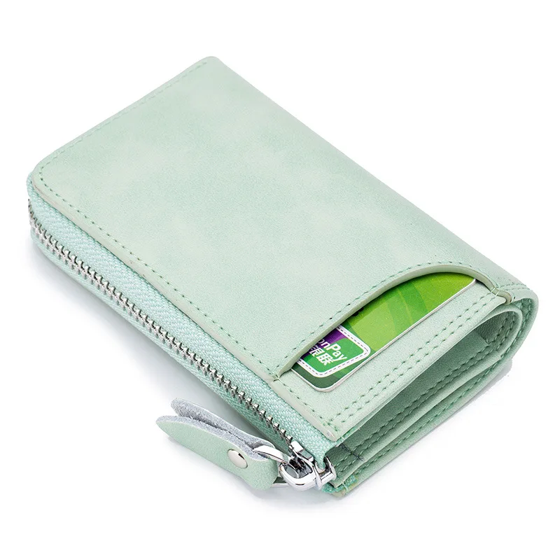 SOUTH GOOSE Genuine Leather Key Wallet Men& Women Multi-functional Organizer Wallet Car Key Case With Card Holder Coin Purses - Цвет: Green