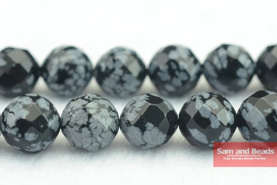 Frete grátis pedra natural facetado floco de neve obsidiana contas 4 6 8 10 12mm, para fazer jóias diy pulseira fsob02