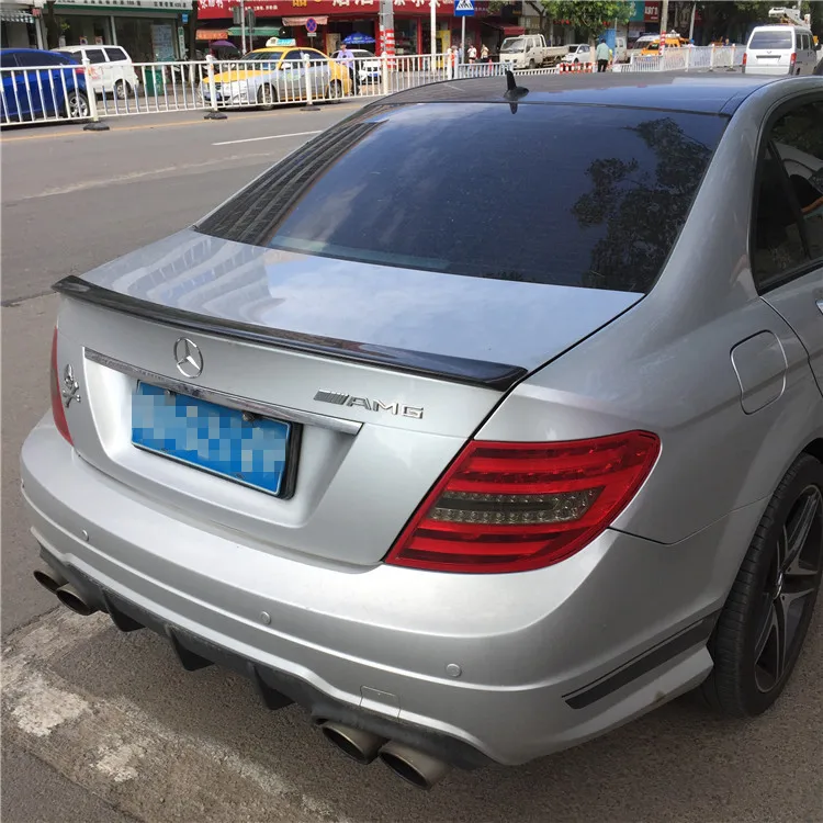 Для Benz W204 спойлер 2008- c-класс C180 200 260 300 C63 Высококачественный ABS Материал заднее крыло автомобиля Цвет задний спойлер