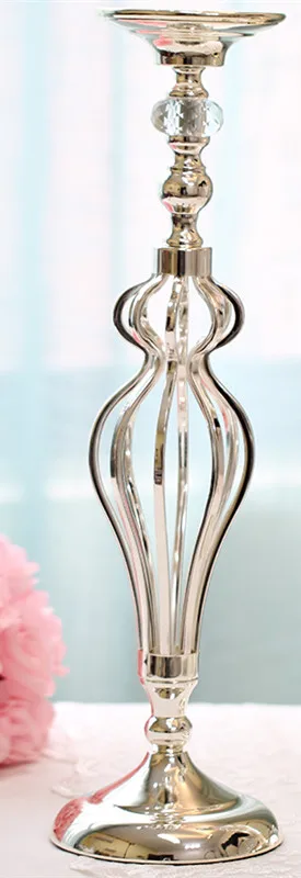 Металл серебристого цвета ваза украшения для свадьбы стол украшение для центра стола - Цвет: Big One